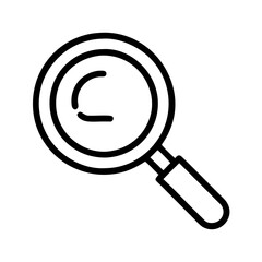 magnifying glass icon, magnifying glass line art - simple line art of magnifying glass, perfect for magnifying glass logos and icons