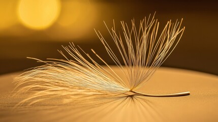 Golden Plant Seed: A Delicate Beauty in Nature's Art