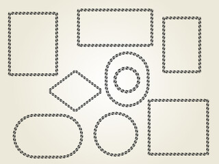 Set of vector retro frames with place for text.