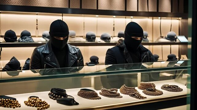 Thieves in a jewelry store.