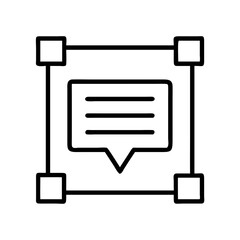 text box icon, text box line art - simple line art of text box, perfect for text box logos and icons
