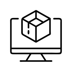 3d icon, 3d line art - simple line art of 3d, perfect for 3d logos and icons