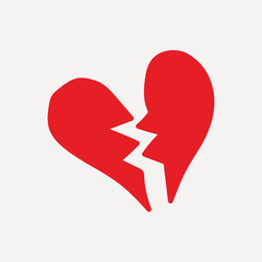 Hand-drawn red heart illustration, Valentine's Day vector