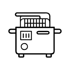 deep fryer icon, deep fryer line art - simple line art of deep fryer, perfect for deep fryer logos and icons