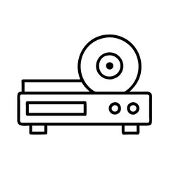 dvd player icon, dvd player line art - simple line art of dvd player, perfect for dvd player logos and icons