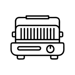 electric grill icon, electric grill line art - simple line art of electric grill, perfect for electric grill logos and icons