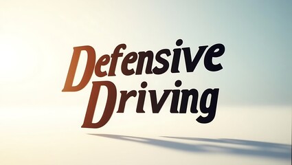 Cinematic typography highlighting the importance of defensive driving techniques