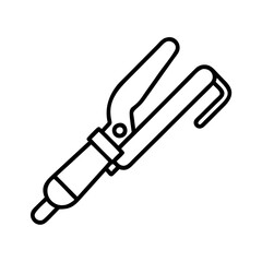 hair curler icon, hair curler line art - simple line art of hair curler, perfect for hair curler logos and icons