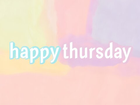 Happy Thursday Greeting on Pastel Background