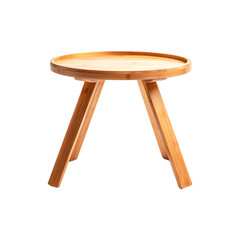 Stylish Wooden Side Table Minimalist Design Home Decor Natural Bamboo Elegant Round Top,