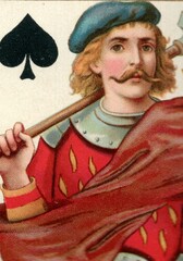 Detail of a picture from a vintage playing card.