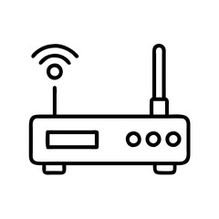 Fototapeta premium modem icon, modem line art - simple line art of modem, perfect for modem logos and icons