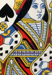 Detail of a picture from a vintage playing card.