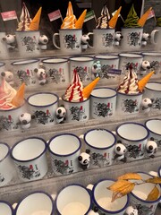 Many cup display in shop for ice cream