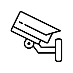 security camera icon, security camera line art - simple line art of security camera, perfect for security camera logos and icons