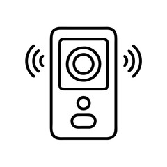 video doorbell icon, video doorbell line art - simple line art of video doorbell, perfect for video doorbell logos and icons