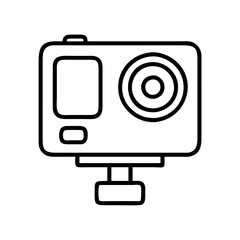 action camera icon, action camera line art - simple line art of action camera, perfect for action camera logos and icons