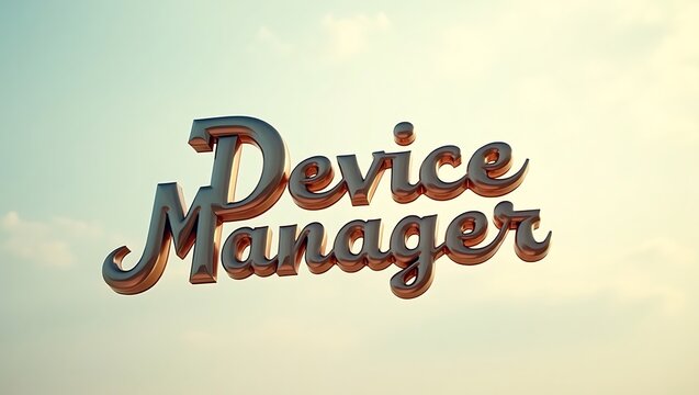 Device Manager typographic representation in a clear sky setting