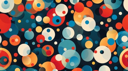 Vibrant circles pattern on dark background