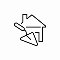 trowel house icon vector sign