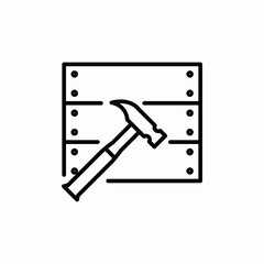 construction tools hummer repair icon vector sign