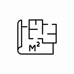 floor plan measure icon vector sign