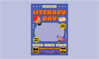 Literacy day Flyer. World Literacy Day Flyer. Minimal brochure layout and modern report business flyers poster template.
