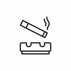 cigarette ashtray smoking icon vector sign