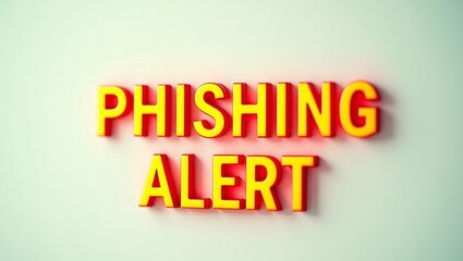 Warning about phishing threats with bold typography on a clean backdrop