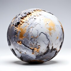 Abstract Sphere with Gold and Black Accents