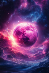 Obraz premium Stunning celestial display illuminating the cosmic sea at twilight banner, wallpaper