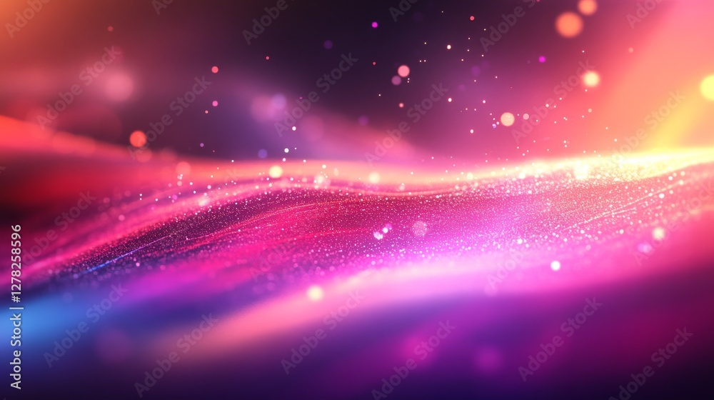 Wall mural a blurred abstract background with a wavy effect and particles