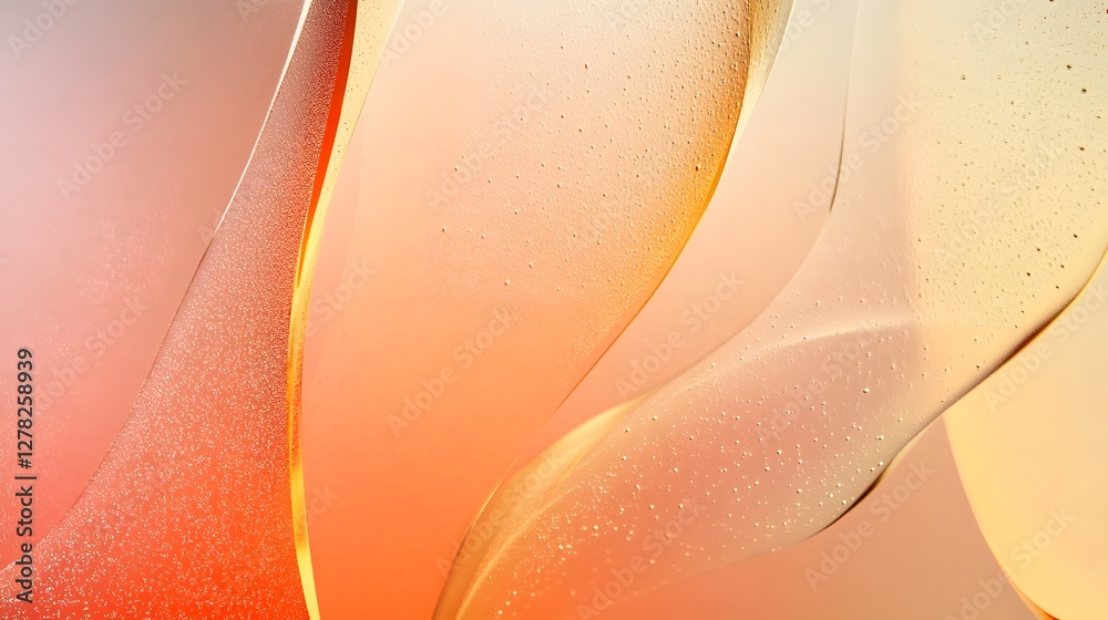 Poster Vibrant abstract background with flowing undulating lines and curves that create a mesmerizing visually striking pattern of light color and texture  The design has a contemporary modern
