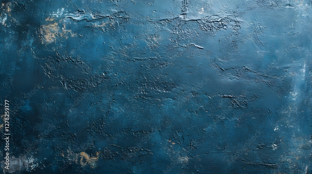 Poster vibrant abstract oil painting with textured brushstrokes in blue and green tones expressive artwork 
