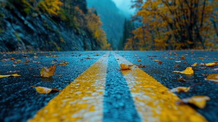 Obraz premium Going to the Sun Road, Glacier National Park. Autumn Mountain Landscape in North America