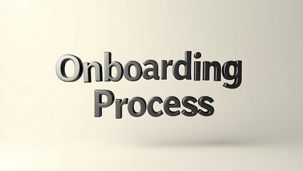 Onboarding process reflected in bold typography on a minimal background