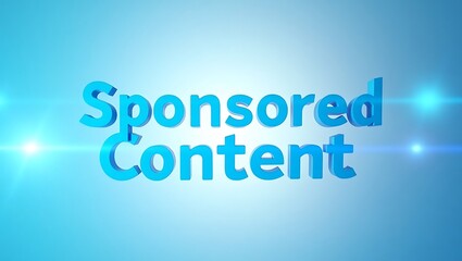 Creative typography design featuring sponsored content in a blue setting