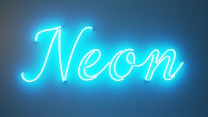 Stylish neon typography illuminating a wall in a contemporary space at night