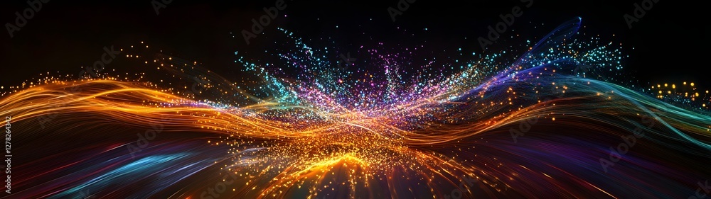Aufkleber vibrant cosmic energy explosion creates a colorful dynamic and futuristic abstract background