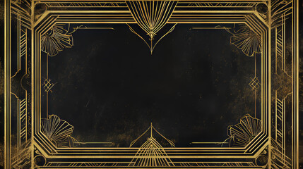 Retrofuturism frame set, engraved gold. Art deco vector frame template, stylized decorative frame a4 format with pattern. Blank bookplate template, isolated vector set. Place text, printable.