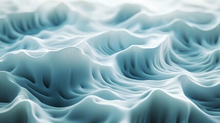 Obraz premium Abstract rendering of fluid light blue wavy surface
