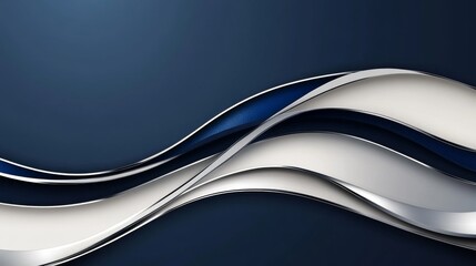 Blue And White Wavy Graphic Lines Arranged Over Dark Background