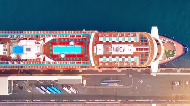 Explore a luxury cruise ship featuring stunning decks, a tranquil pool area, and exclusive amenities for an unforgettable travel experience