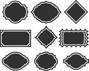 Vintage labels. Retro frames set. Vector illustration