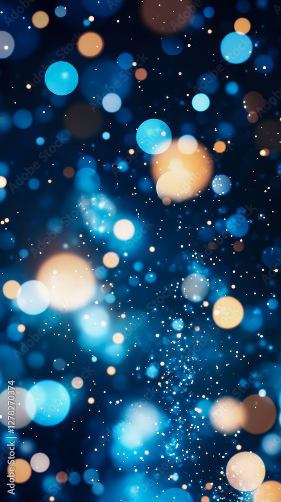 Fototapete celebration shimmering festive background of luminous orbs and tiny sparkling dust particles, creati