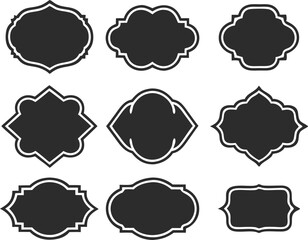 Vintage labels. Retro frames set. Vector illustration