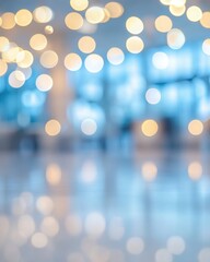 Fototapeta premium Soft Bokeh Light Display on Blue Background Creates a Dreamy and Ethereal Atmosphere for Visual Appeal