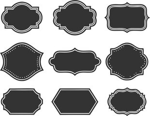 Vintage labels. Retro frames set. Vector illustration