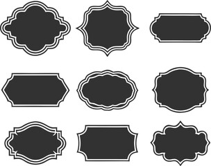 Vintage labels. Retro frames set. Vector illustration