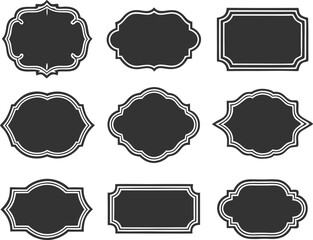 Vintage labels. Retro frames set. Vector illustration